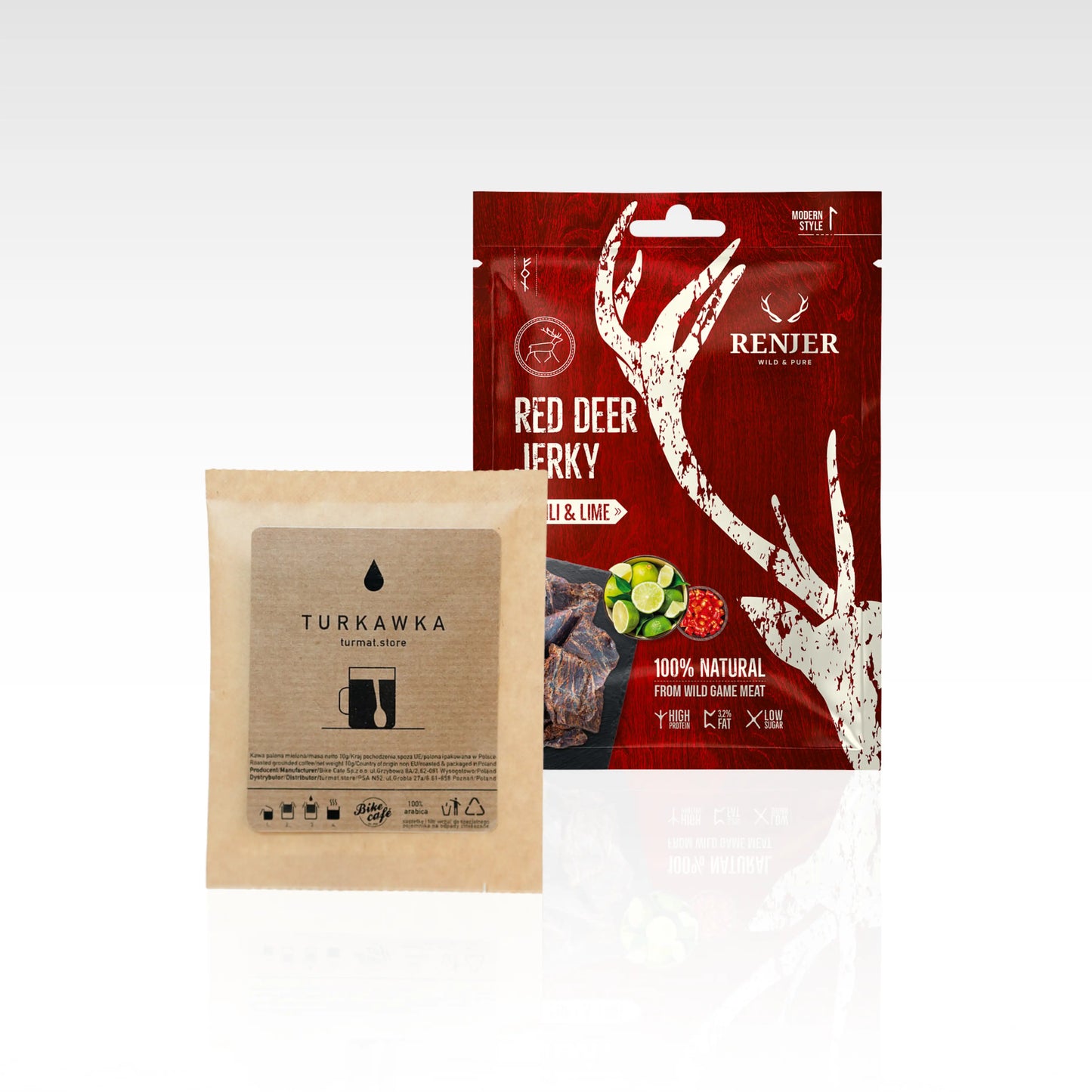 RENJER Red Deer Jerky Chili & Lime & Turkawka