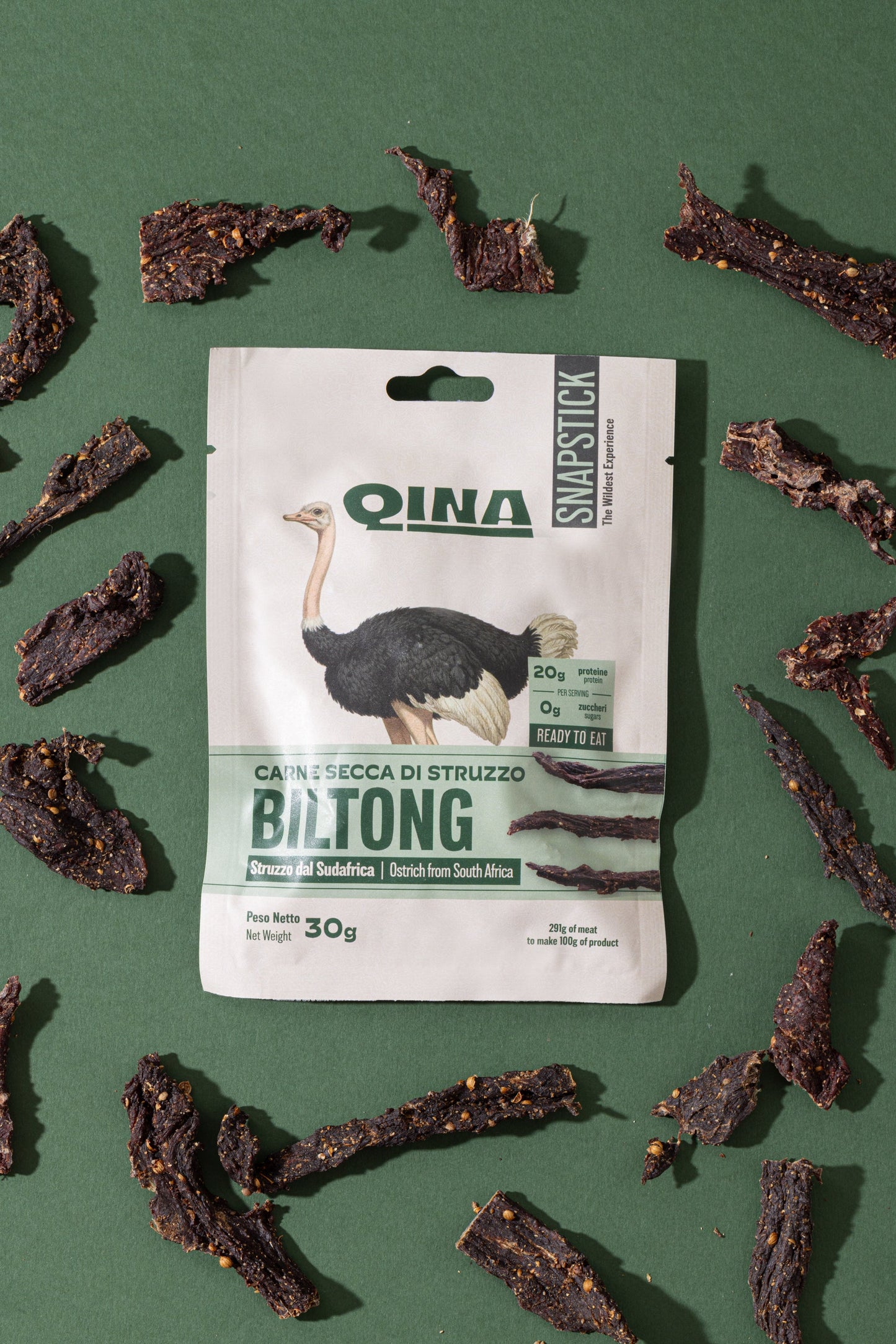 QINA Ostrich Snapstick Biltong