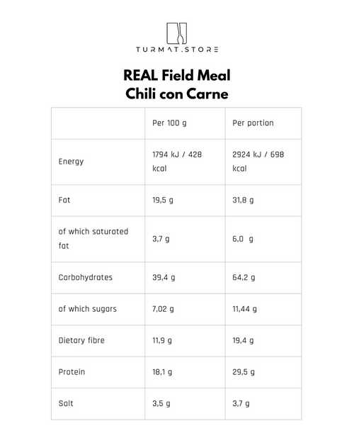 REAL Field Meal Chili con Carne – English version