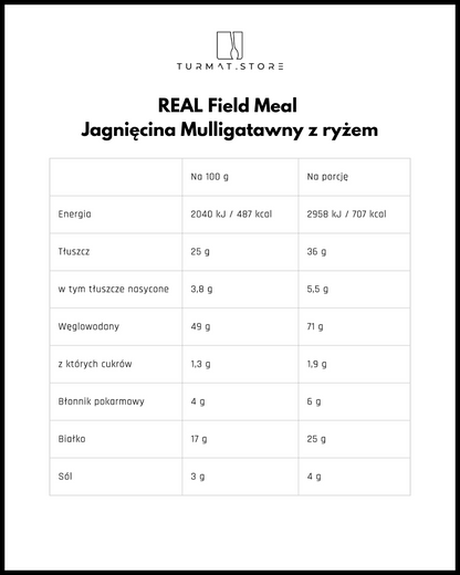 REAL Field Meal Jagnięcina Mulligatawny z ryżem