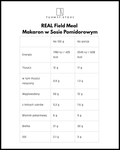REAL Field Meal Makaron w Sosie Pomidorowym