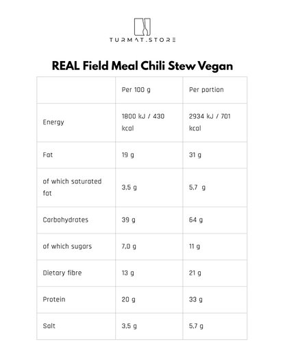 REAL Field Meal Chili Stew Vegan