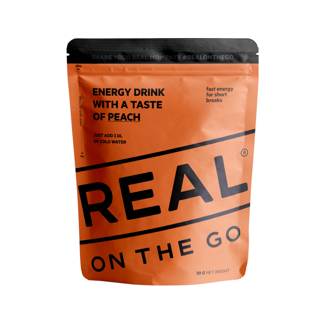 REAL On the Go napój energetyczny o smaku brzoskwiniowym