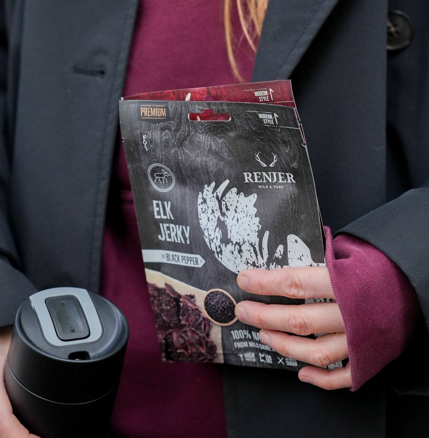 RENJER Elk Jerky Black Pepper 25g