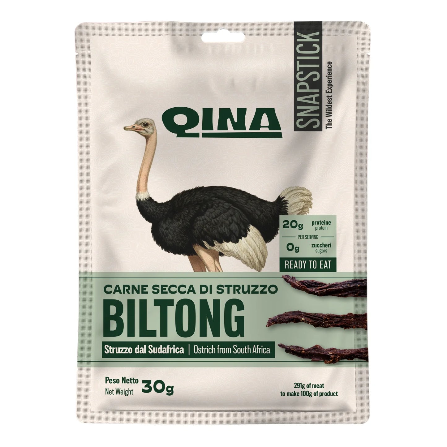 QINA Ostrich Snapstick Biltong