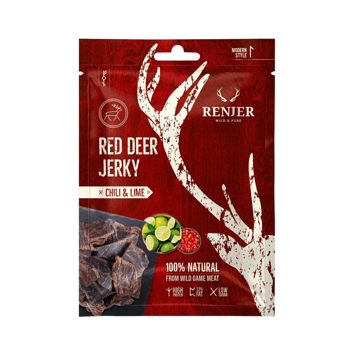 RENJER Jerky Jeleń z chili i limonką 25 g