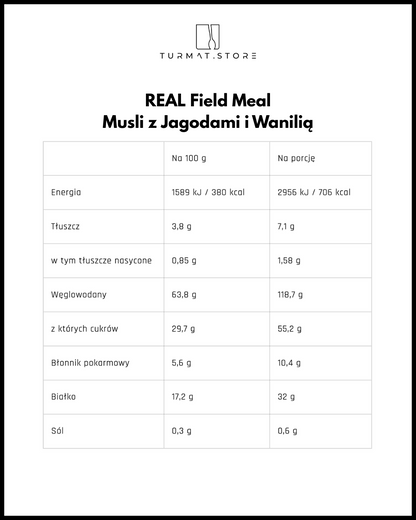 REAL Field Meal Musli z Jagodami i Wanilią