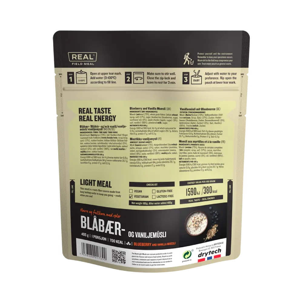 REAL Field Meal Blueberry and Vanilla Muesli