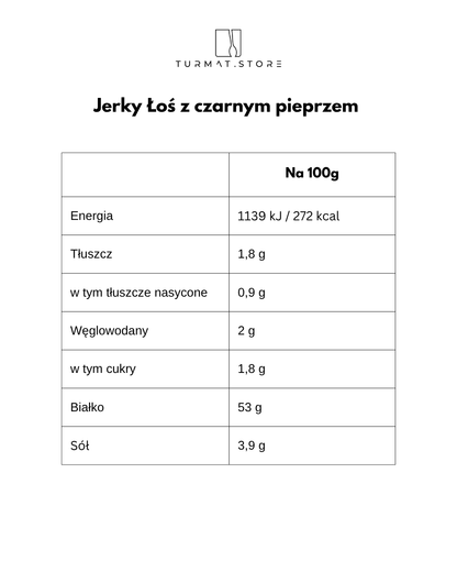 RENJER Jerky Łoś z czarnym pieprzem 25 g