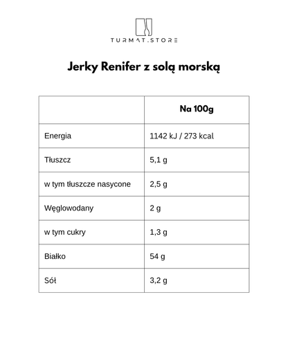 RENJER Jerky Renifer z solą morską 25 g